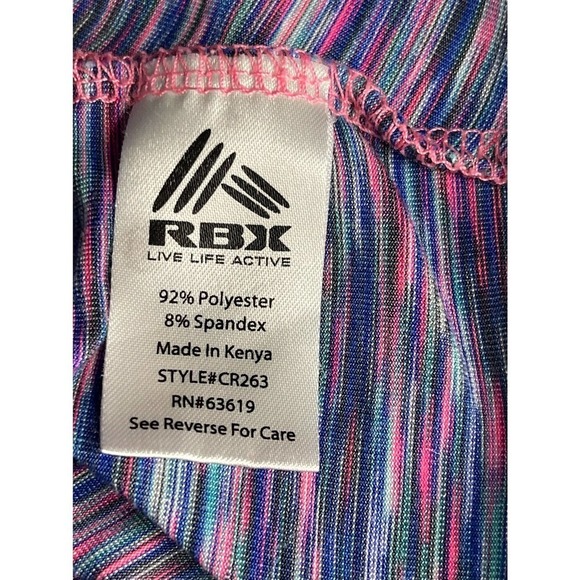 RBX Performance Womens Space-dye Multi-color Activewear Workout V-Neck Top Large - Picture 8 of 9